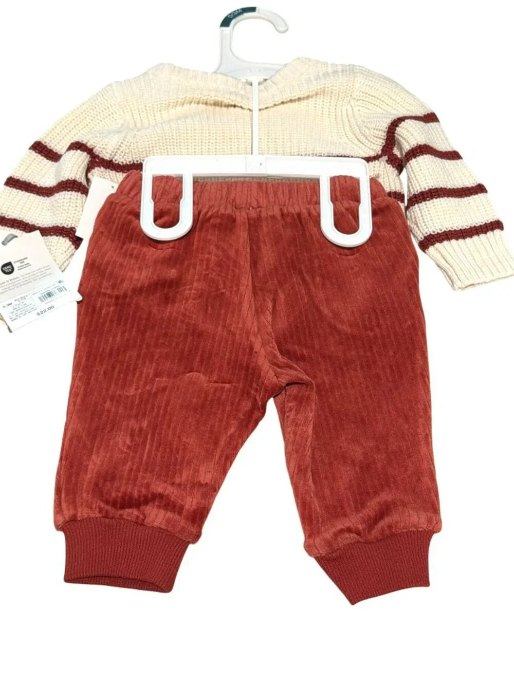 Cloud Island Baby Outfit 0-3M Knit Sweater & Corduroy Pants Set New
